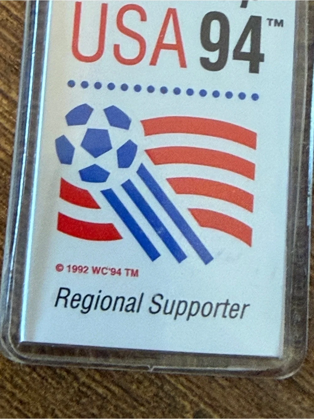 World Cup USA 94 Comerica Regional Supporter Soccer Keychain Vintage 1994